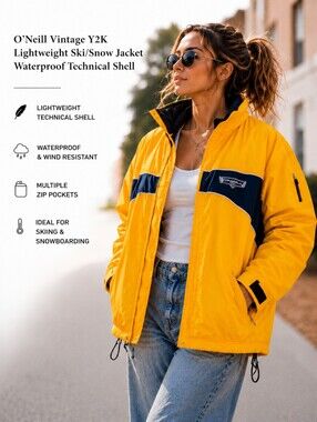 O’Neill Vintage Y2K Lightweight Ski/Snow Jacket | Waterproof Technical Shell | L